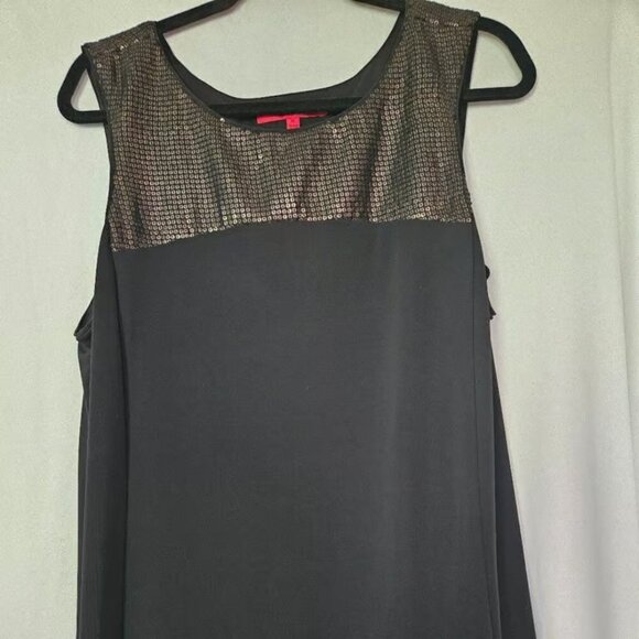 Narciso Rodriguez Tank Top Womens XL Black Gold Sequin Sleeveless Pullover - Picture 1 of 3